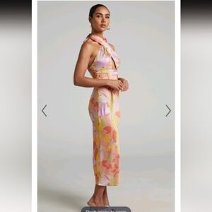 RUNAWAY THE LABEL MINDY MIDI DRESS in Sage Sz M